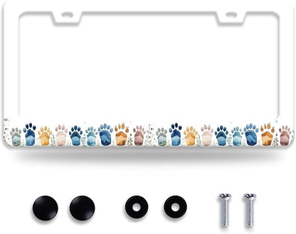 Bear Paw Print License Plate Frame Colorful Animal License Plate Frames Funny by NEWCOCO