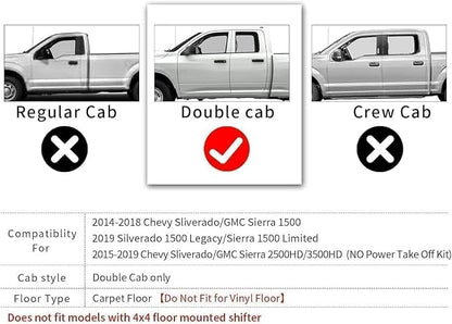 ANBINGO-Floor Mats Fits 2014-2018 Silverado/Sierra 1500, 2015-2019 2500/3500 HD - Image 2