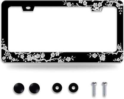 Cherry Blossoms License Plate Frame Beautiful Floral License Plate Frames by NEWCOCO