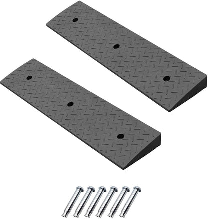2 Pack 1.6'' Rise Rubber Curb Ramp Heavy Duty Loading Rubber Curb Ramps 3 Tons by METFUIN