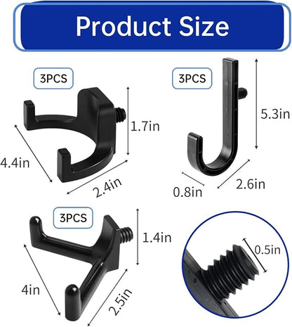 9 Pcs ABS Storage Shed Tool Hooks, Heavy Duty Shed Accessories & Hooks - Image 3