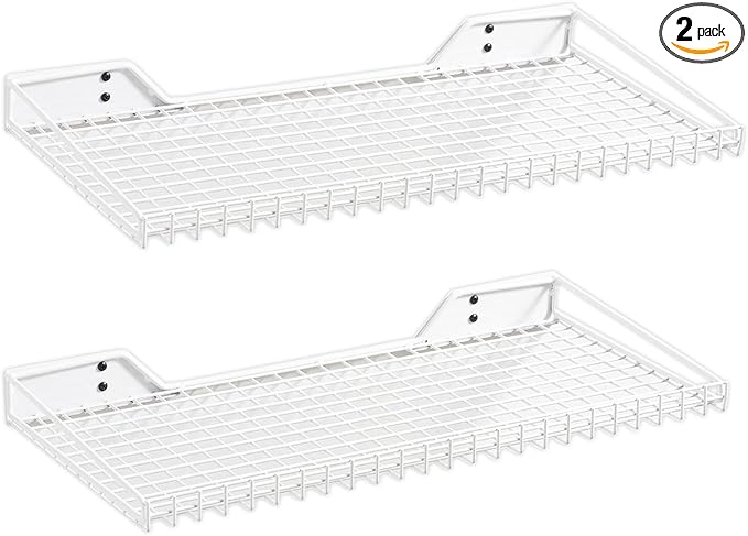 Wallmaster Heavy Duty Garage Wall Shelving 2 Pack 23.6"x11.8" Metal Wire by Wallmaster