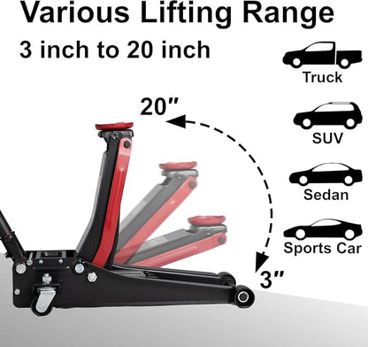 3-Ton Low Profile Hydraulic Heavy-Duty Steel Floor Jack - Image 3