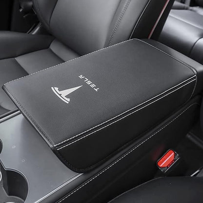 Car Armrest Cover for Tesla Model 3 Y Leather Center Console Armrest Box Cover by SiegenPro