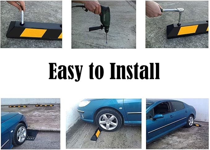 ERGOMASTER Parking Stopper for Garage, 72” Rubber Parking Block - Image 6