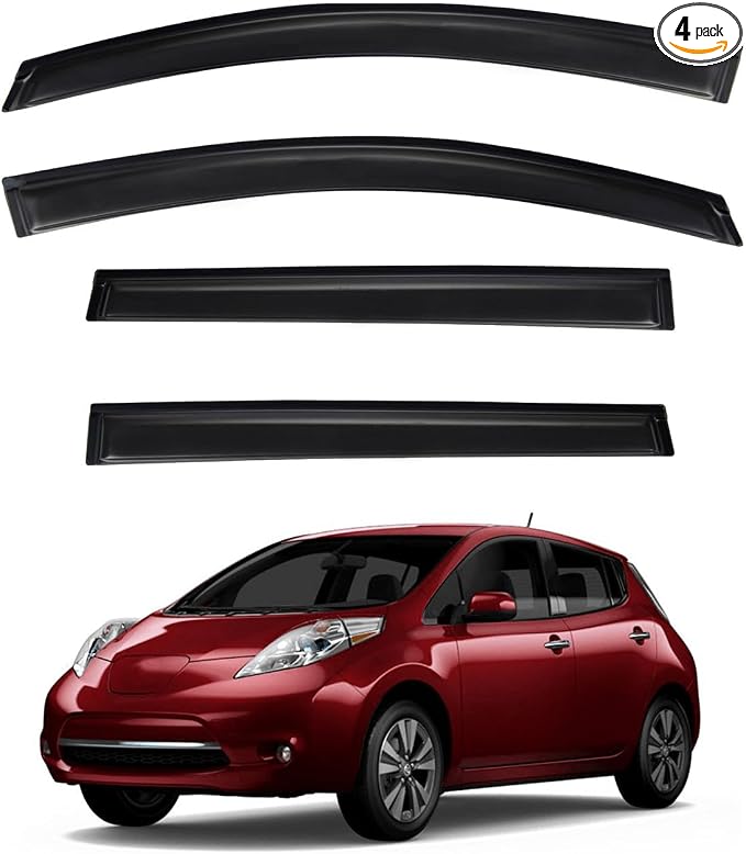 4pcs Front+Rear Smoke Tint Sun/Rain Guard Outside Mount Tape-On Vent Window by LQQDP
