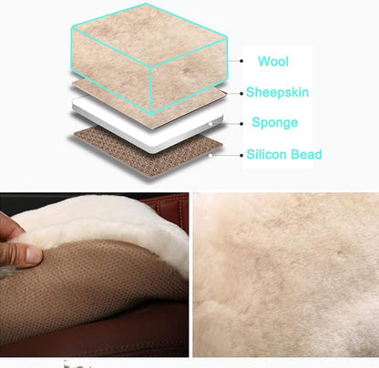 Fluffy Genuine Sheepskin Car Seat Cover - Image 3