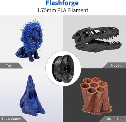 FLASHFORGE PLA Filament 1.75mm Galaxy Matte Black, 3D Printer Filament - Image 4