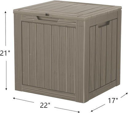 35 Gallon Lockable Resin Deck Box, Waterproof & UV-Resistant Outdoor Storage Box - Image 2