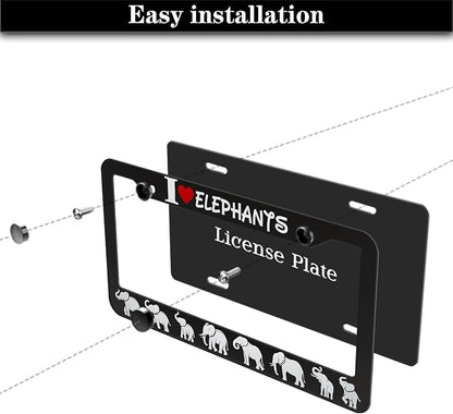 License Plate Frames Black and White Fun License Plate Frame Cover I Love - Image 7