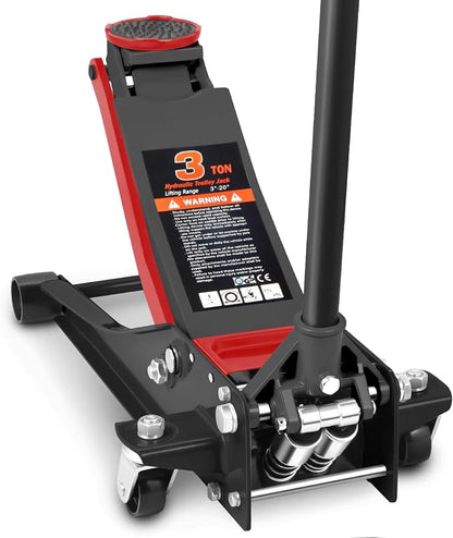 DNA MOTORING Floor Jack 3 Ton Capacity, Fast Lift Service Jack Low Profile by DNAMOTORING-Tools
