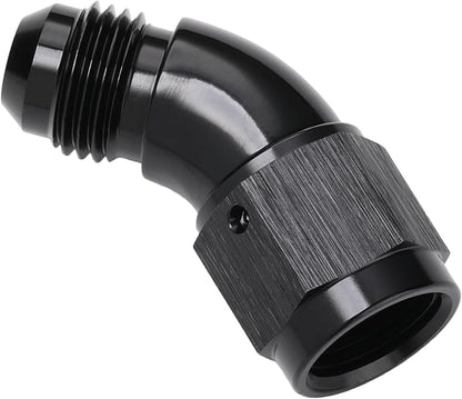 45 Degree 6AN Male to 6AN Female Swivel Full Flow Fitting Adapter Coupler - Image 4