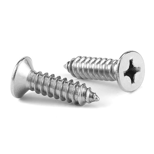 #4 x 5/8" Wood Screw 100Pcs 18-8 Stainless Steel Screws Flat Head Phillips Fast by SGTZH