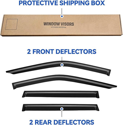 Window Visors Rain Guards for 2018-2024 Ford Expedition, Out-Channel Window - Image 6