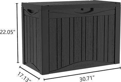 50 Gallon Lockable Resin Deck Box, Waterproof & UV-Resistant Outdoor Storage Box - Image 2