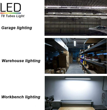 (6-Pack, 8FT LED Shop Light, U Shape Integrated T8 LED Tube Light, 6000K Cold - Image 7