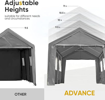 ADVANCE OUTDOOR 10x20 ft Adjustable Height Carport - Image 3