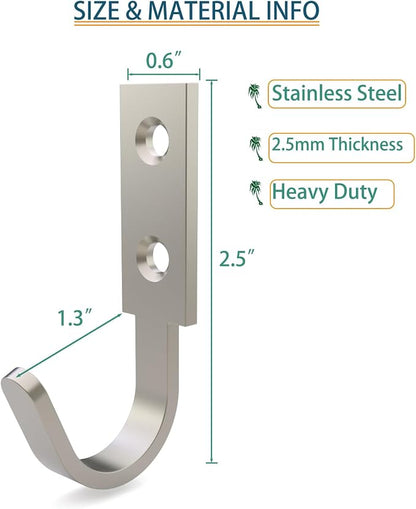 Hooks for Hanging Stainless Steel Heavy Duty Coat Hook Wall Hooks Robe Hanger - Image 2