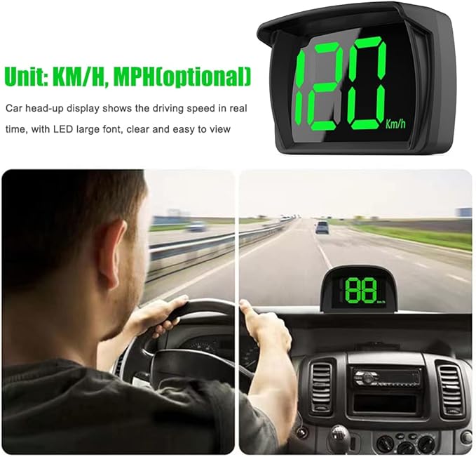 Shkalacar Car HUD Headup Display KM/H MPH GPS Digital Speedometer - Image 2