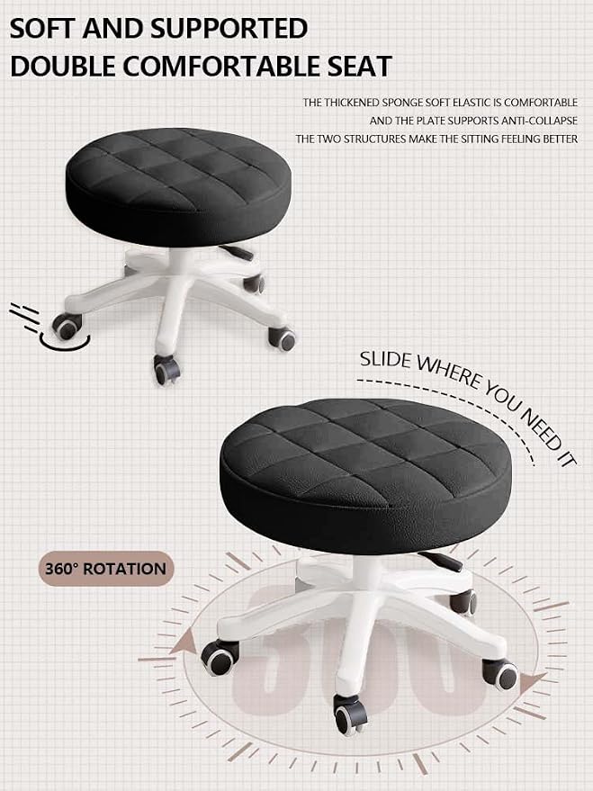 Small Chair Round Rolling Stool - Image 4