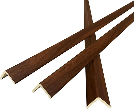 Wall Corner Protector 3PCS 45" Corner Molding Trim Walnut Wood Grain Corner by Yutianli