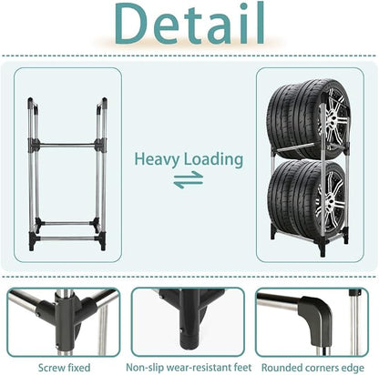 Hershii Tire Storage Rack Standing Garage Storage Shelf Organizer - Image 4