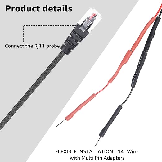 1PC RJ11 Replacement Mirror Wire Power Cord - Image 3