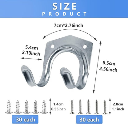 15 Pack Tool Hanger Hooks, Wall Mount Garage Garage Shed Hooks Heavy Duty - Image 2