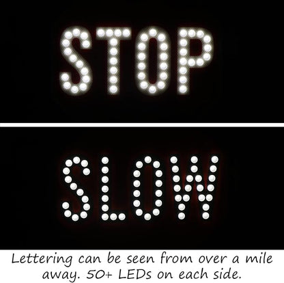 SmartSign 24" LED Stop/Slow Paddle, Rechargeable Battery & Charger, 2-Sided - Image 5