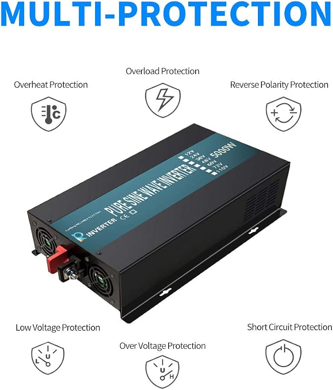 WZRELB 5000W High Efficiency Solar Power Inverter Off Grid 12V DC Voltage - Image 6