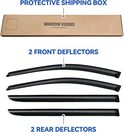 Window Visors Rain Guards for 2005 2006 2007 2008 2009 2010 Honda Odyssey - Image 5