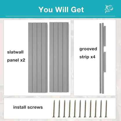 NeatiEase 2 x 4ft Slatwall Panel Wall Storage Systems, Slat Wall Paneling - Image 4