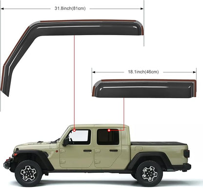 Nilight in Channel Rain Guards for Gladiator 2020 2021 2022 2023 Window - Image 5