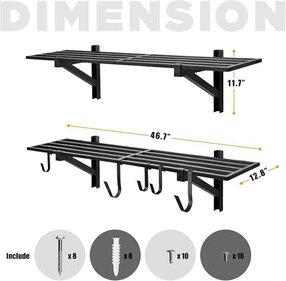 2 Pack Heavy Duty Garage Wall Shelving, Holds 200 lbs Each, Garage Shelving - Image 3