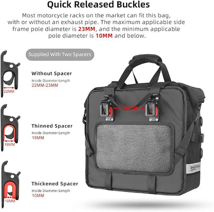Rhinowalk Motorcycle Saddlebag Waterproof Luggage Bag Quick Release Motorcycle - Image 4