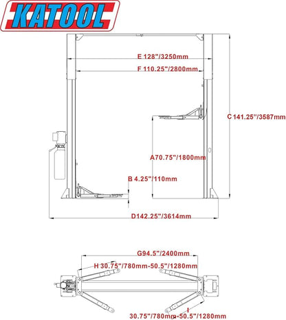 11000lbs 2 Post Lift Clearfloor Car Lift Auto Truck Hoist Lift Home Garage Shop - Image 8