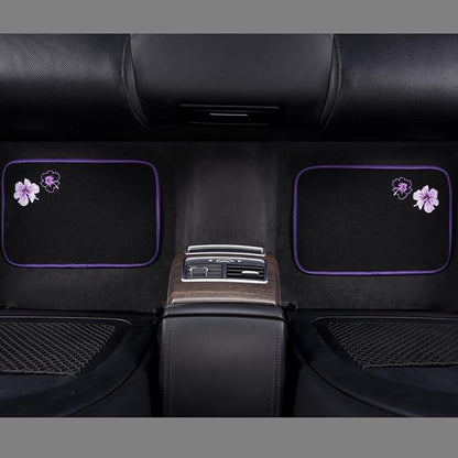 CAR PASS Embroidery Butterfly and Flower Car Floor Mats, Universal Fit 95% - Image 4