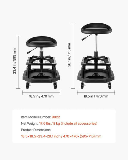 VEVOR Industrial Black Pneumatic Garage Seat/Work Stool - Image 7