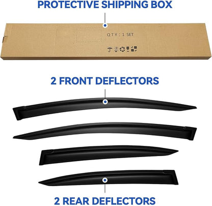 Window Visors Rain Guards for 2012 2013 2014 2015 Honda Civic, Out-Channel - Image 5