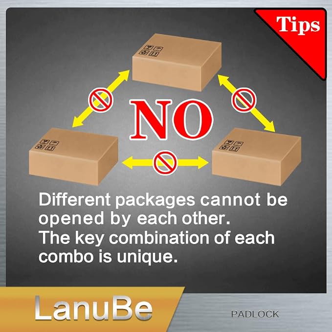 LanuBe Lock Laminated keyed Padlock, keyed Alike Locks, Normal Shackle - Image 6