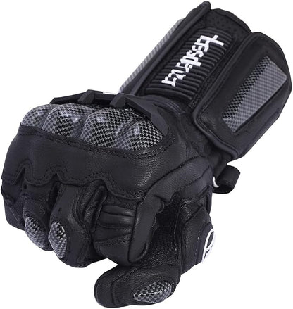 Harssidanzar Leather Motorcycle Gloves - Image 2