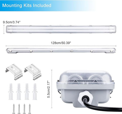 4FT Vapor Tight LED Light Fixture 4200LM 48W, 6500K Bright White IP65 Waterproof - Image 6