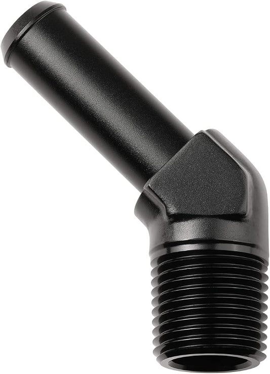 1/2 NPT Male to 5/8" Hose Barb Fitting Adapter 45 Degree Elbow Aluminum Black by Podavelle