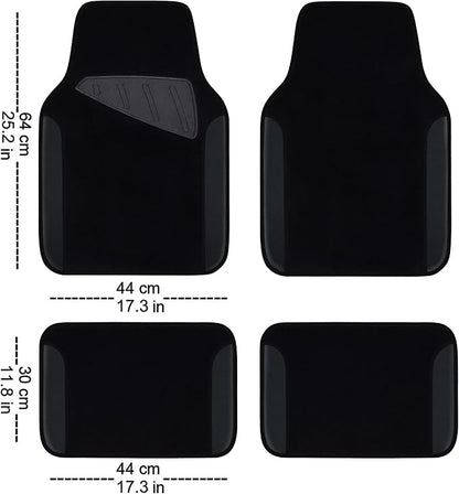 CAR PASS Leather Two Front Car Seat Cover; 4Pcs Waterproof Car Floor Mats & - Image 4