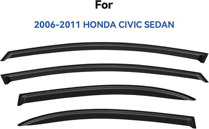 Window Visors Rain Guards for 2006 2007 2008 2009 2010 2011 Honda Civic - Image 2