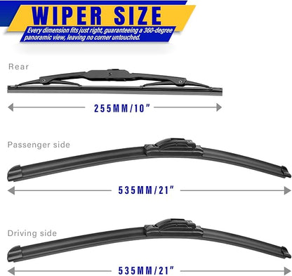 3 wipers Replacement for 2007-2017 Jeep Patriot, Windshield Wiper Blades - Image 2