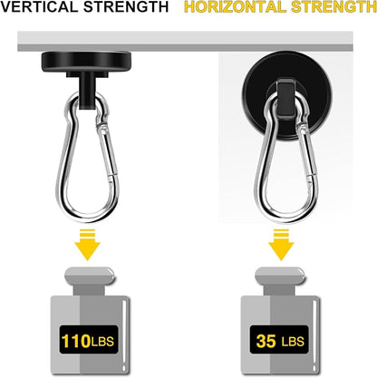 DIYMAG Black Magnetic Hooks, 110LBS Strong Heavy Duty Neodymium Magnet Hooks - Image 4