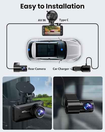 Dash Cam Front and Rear 4K/1080P, Dash Camera - Image 7