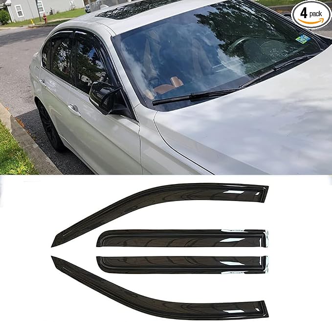 94093 Sunproof Waterproof Side Window Wind Deflector, Window Visor fit by Puermto