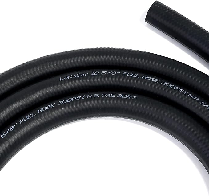 LokoCar Rubber Fuel Hose Line Push Lock 5/8" ID SAE 30R7 NBR 5ft 300PSI Black - Image 2